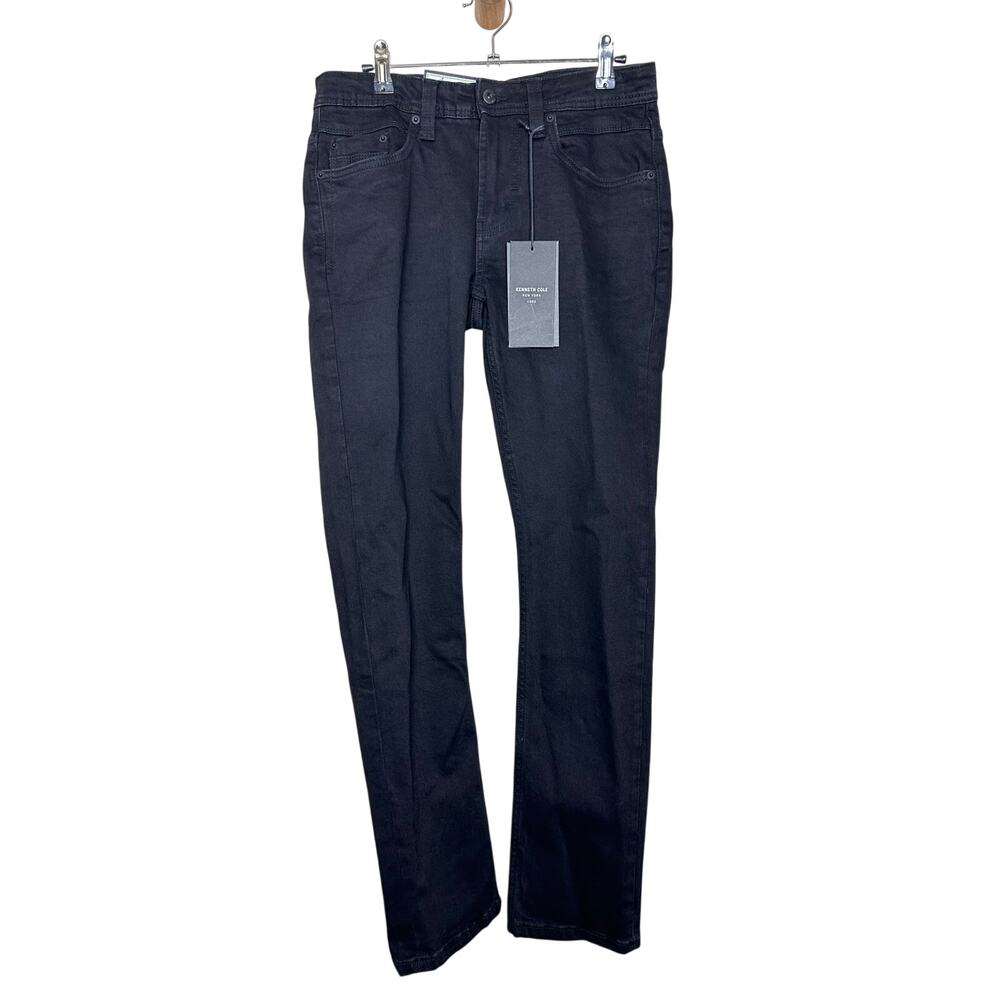 Kenneth Cole Mens Slim Fit Number 3 Black Denim Jeans Comfort Stretch  28x30 NWT